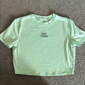 Ardene Mint Green 'YOU WISH' Crop Top